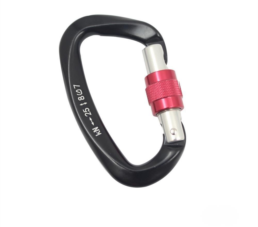 Climbing Carabiner 25kn D Shape Safety Lock Professional Climbing Equipment Security Safety Lock Outdoor Climbing Accessories