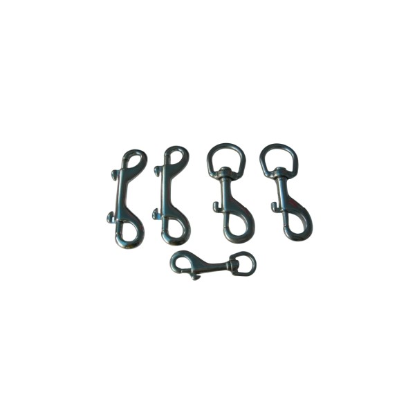 High Quality Stainless Steel 316 Double Head Snap Hook Diving Quick Dog Hook Double Eye Spring Hook