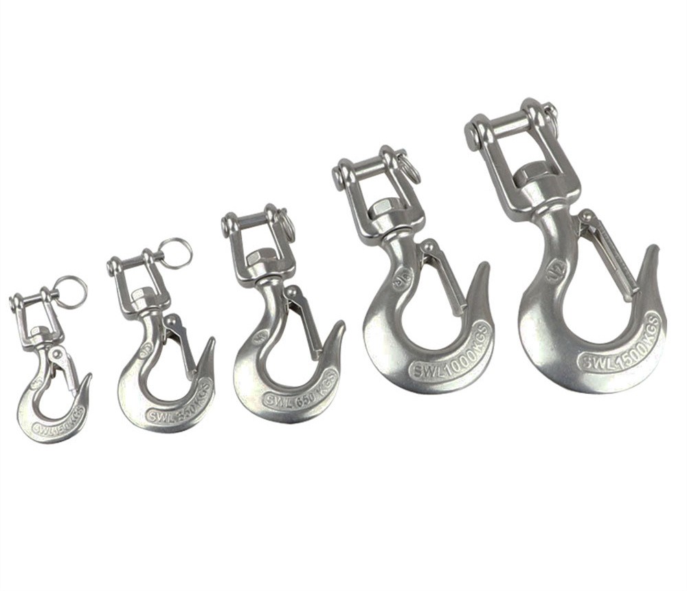 Stainless Steel Fork Type Rotating Cargo Hook Hardware Accessories Sheep Horn Sliding Hook Lifting Hook