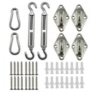 Heavy Duty Marine Grade Stainless Square Sun Shade Sail Hardware Kits Stainless Steel Four Corner Sunshade Sail Accessories