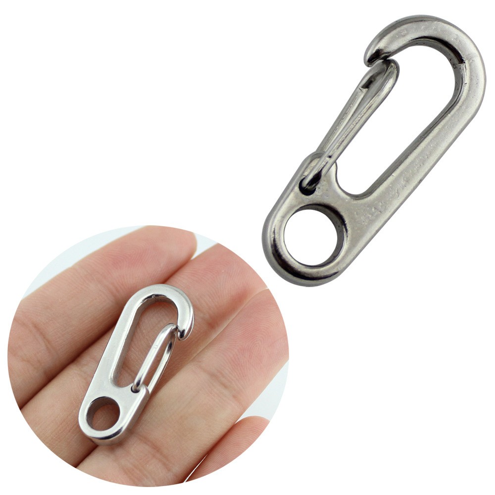 Stainless Steel 304 Quick Hook Spring Hook Mini Spring Chain Keychain Rigging Hardware Hooks