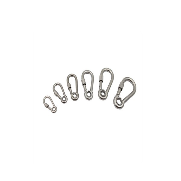 Stainless Steel Climbing Buckle Spring Hook Speed Drop Safety Buckle Connecting Ring Swing Hanging Screw Lock Snap Hooks