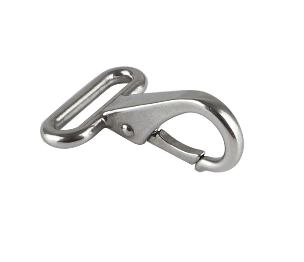 Heavy Duty Stainless Steel Square Head Fixed Eye Snap Hook 25mm Webbing Snap Hook Accessory