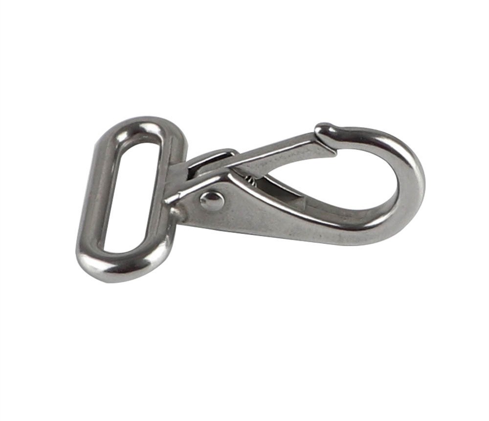 Heavy Duty Stainless Steel Square Head Fixed Eye Snap Hook 25mm Webbing Snap Hook Accessory