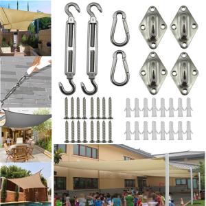 6mm Fixing Rigging Hardware Stainless Steel Square Sun Shade Sail Hardware Kits Four Corner Sunshade Sail Accessories