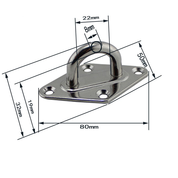 6mm Fixing Rigging Hardware Stainless Steel Square Sun Shade Sail Hardware Kits Four Corner Sunshade Sail Accessories