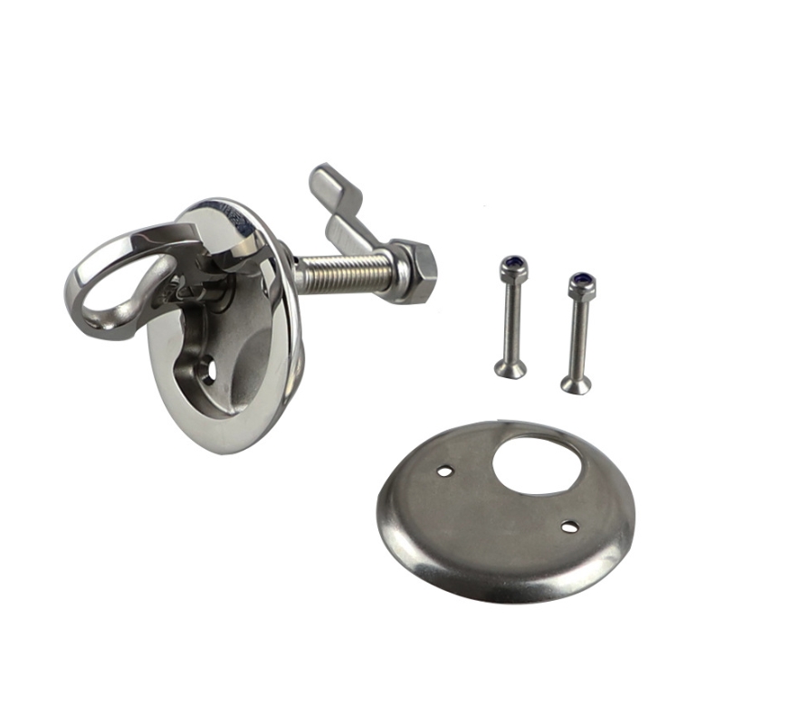 Stainless Steel 316 Round Lock Marine Handle Ring Deck Box Cover Door Lock Floor Lock Marine Hardware Accessories