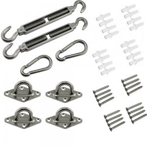 6mm Set Four Corner Sunshade Sail Accessories Stainless Steel Buckle Flower Basket Sunshade Canopy Accessories Set