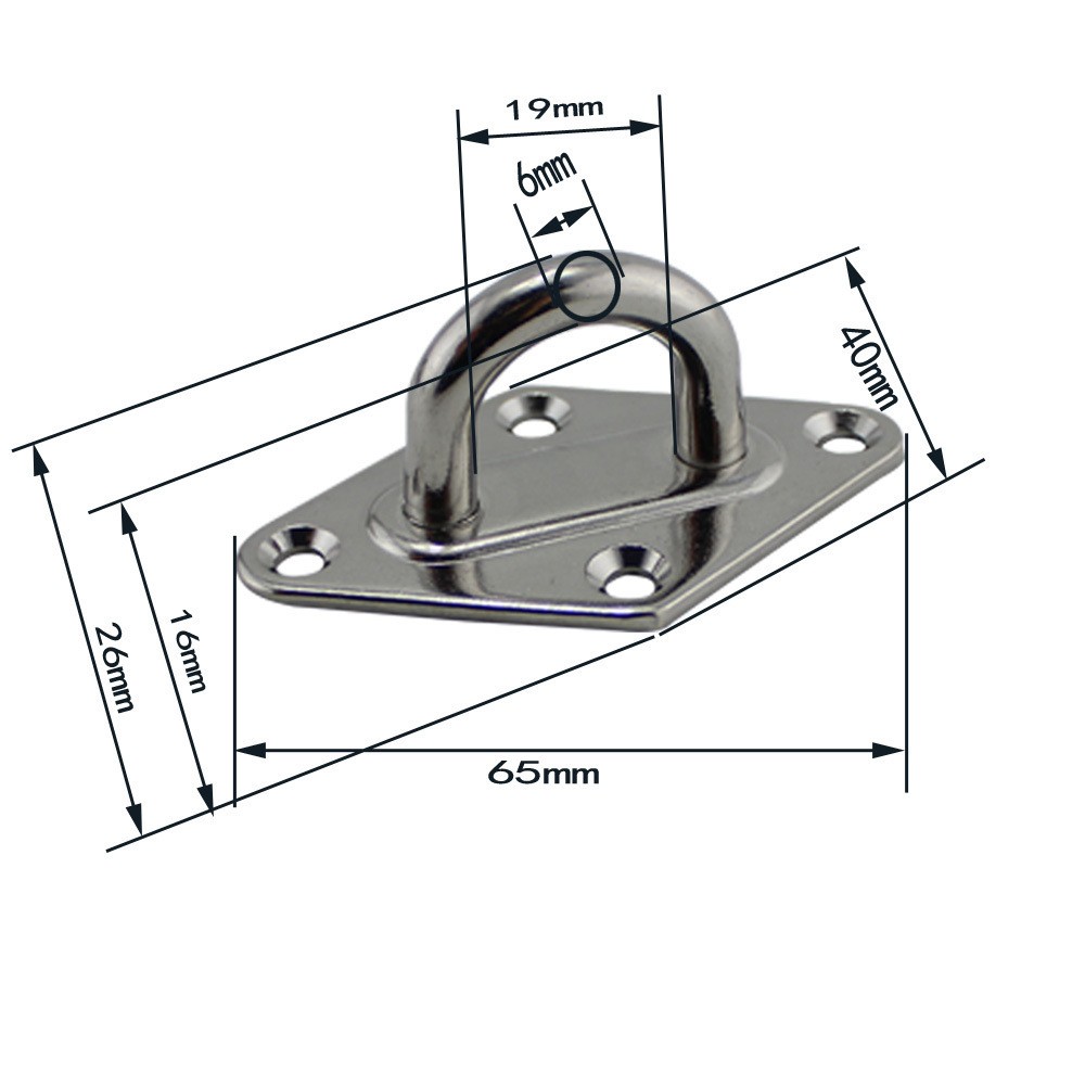 6mm Set Four Corner Sunshade Sail Accessories Stainless Steel Buckle Flower Basket Sunshade Canopy Accessories Set