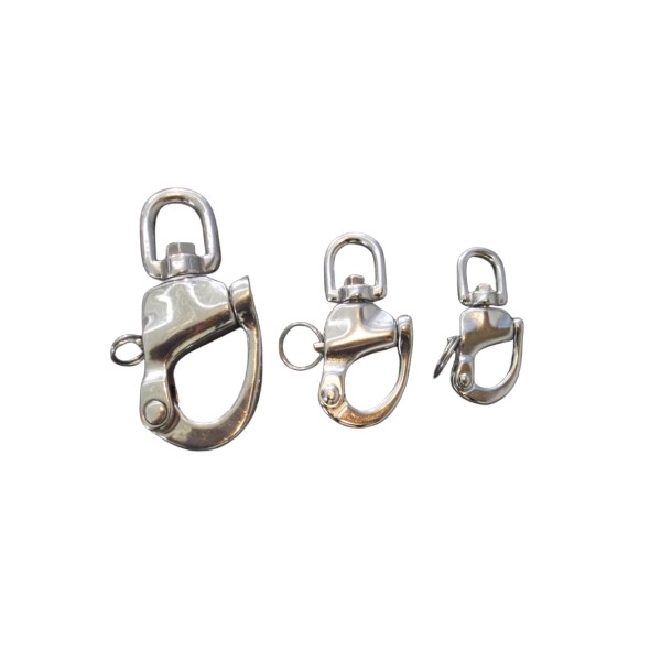 Stainless Steel 316 Coil Rotating Spring Shackle Hand Pull Quick Release Shackle Marine Yacht Accessories