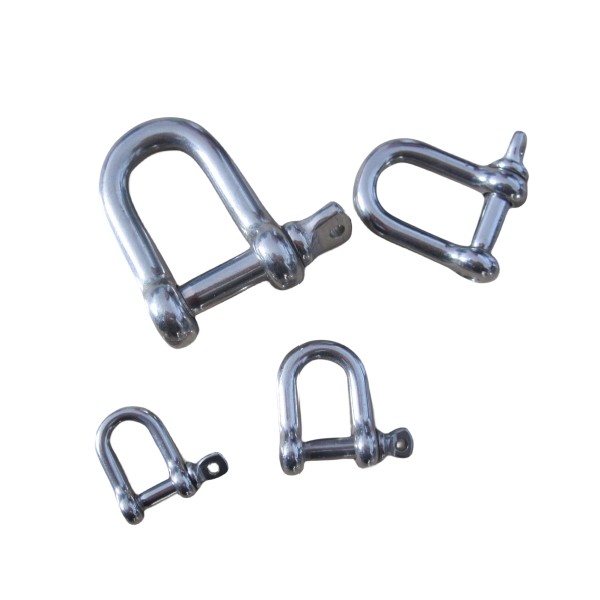 Stainless Steel Euro D Shackle Lifting Shackle U-Shaped Connecting Buckle D-Buckle China Made Rigging Hardware
