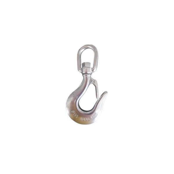 Marine Hardware 304 Stainless Steel Swivel Eye Slip Hook Safety Latch Lifting Hoisting Crane Chain Hook