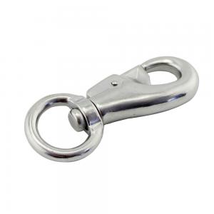 Stainless Steel 304 Cow Head Hook Pet Traction Rope Hook Metal Carabiner Swivel Dog Buckle Round Swivel Snap Hook