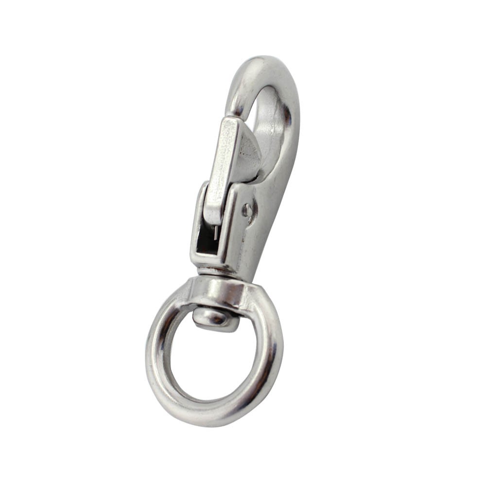 Stainless Steel 304 Cow Head Hook Pet Traction Rope Hook Metal Carabiner Swivel Dog Buckle Round Swivel Snap Hook