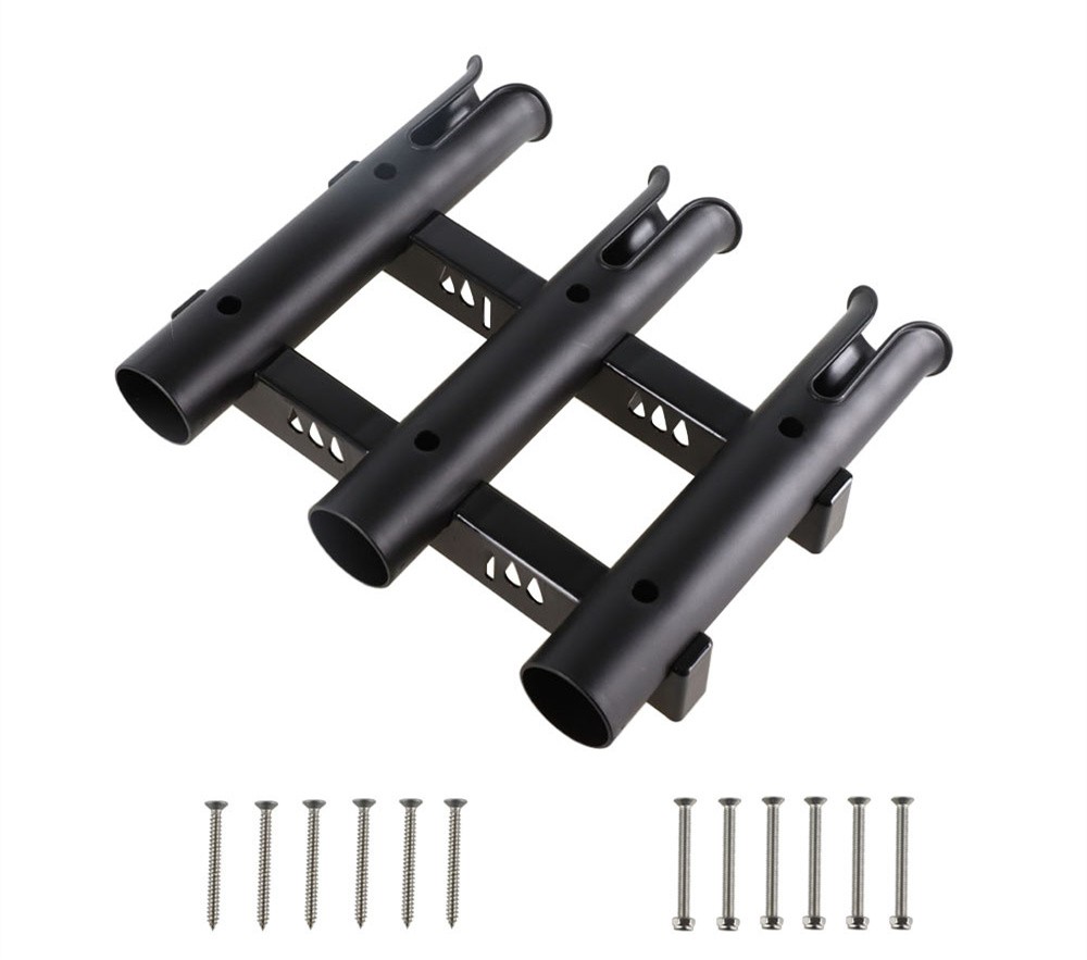 Triple Barrel Plastic Fishing Rod Base Motorboat Yacht Support Detachable Marine Fishing Support Bracket Fishing Rod Holder - 副本