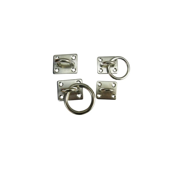 Stainless Steel Marine Grade Hardware Wall Mounted Welded Ring Square Pad Eye Plate Rigging Hardware