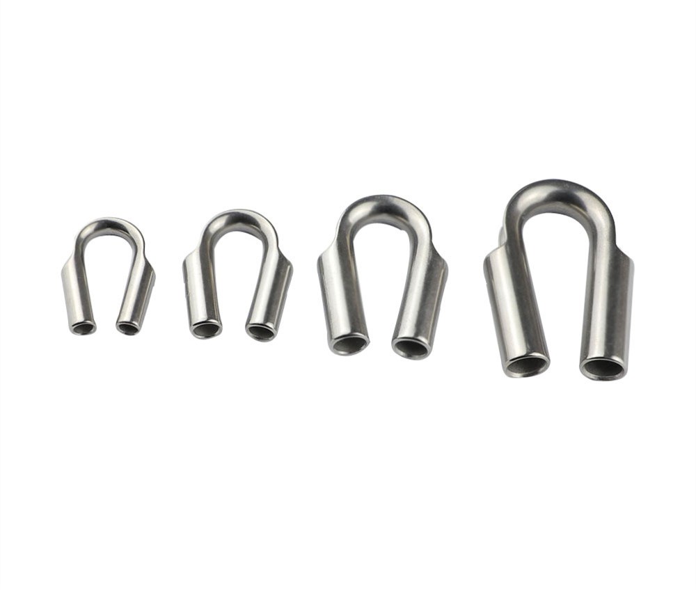 Stainless Steel 304 Wire Cable Rope Cable Fittings Pipe Thimble Chicken Heart Ring Steel Wire Rope Collar Marine Grade Rigging Hardware